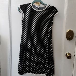 Polka-dot dress, knee-length
